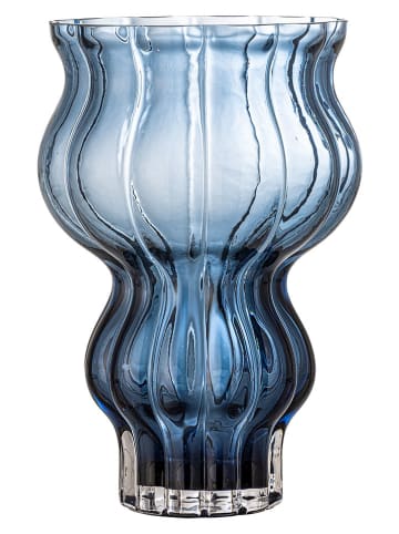 Vaas "Zanna" blauw - (H)26 x Ø 17,5 cm