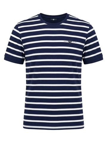 Shirt in Dunkelblau/ Weiß
