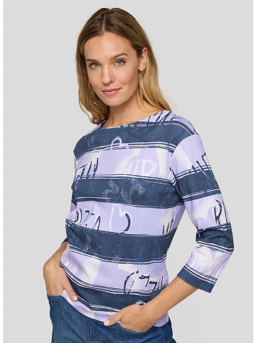 Longsleeve in Dunkelblau/ Flieder