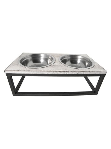 Voerbak wit/bruin - (B)30 x (H)10 x (D)15 cm