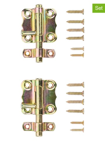 Zasuwy śrubowe (2 szt.) w kolorze złotym - 4 x 3,9 cm