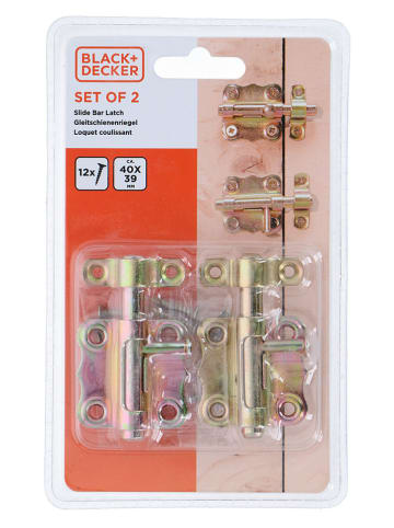 2er-Set: Bolzenriegel in Gold - (B)4 x (H)3,9 cm