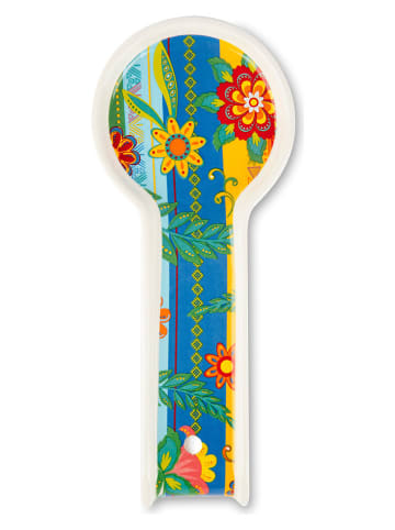 Podstawka "Gipsy Soul" w kolorze niebiesko-żółtym pod łyżkę - dł. 26,5 cm