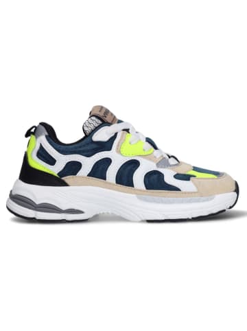Sneakers beige/donkerblauw