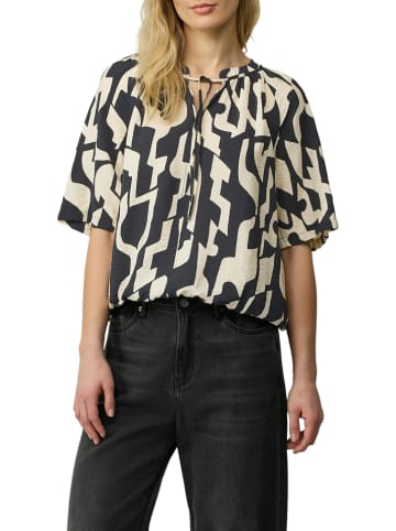Bluse in Beige/ Schwarz