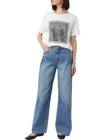 Shirt in Weiß/ Grau