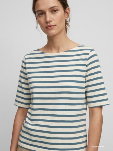 Shirt petrol/crème