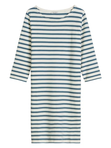 Kleid in Petrol/ Creme