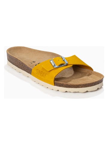 Leren slippers "Jasmin" mosterdgeel