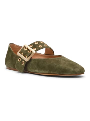 Leder-Ballerinas "Atlantica" in Khaki