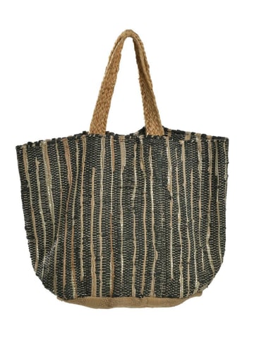 Schoudertas zwart/beige - (B)24 x (H)16 cm