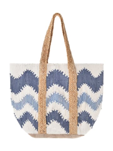 Shopper in Weiß/ Blau - (B)40 x (H)31 cm
