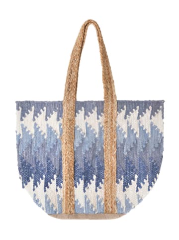 Shopper bag w kolorze niebieskim - 40 x 31 cm