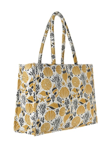 Schultertasche in Weiß/ Gelb - (B)40 x (H)32 x (T)14 cm