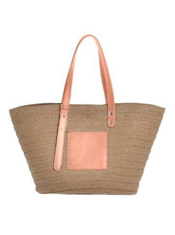 Shopper bag w kolorze beżowym - 47 x 27 cm