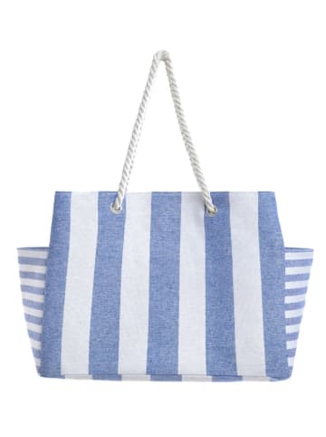Shopper wit/lichtblauw - (B)43 x (H)30 x (D)20 cm