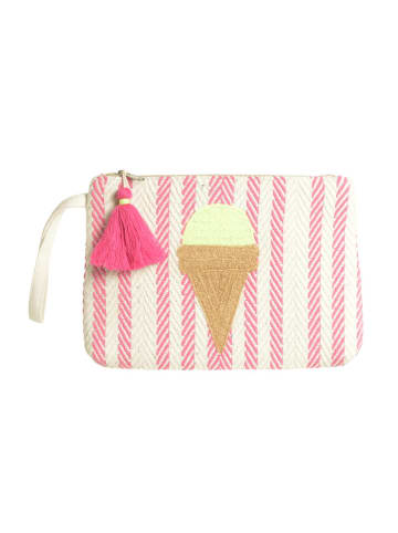 Kosmetiktasche in Creme/ Rosa - (B)26 x (H)18 x (T)3 cm