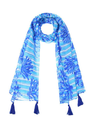 Schal in Blau/ Weiß - (L)180 x (B)110 cm