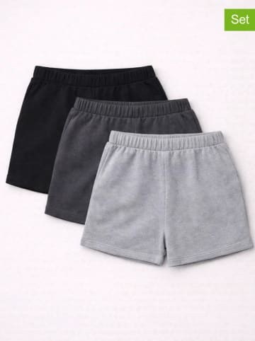 3er-Set: Shorts in Anthrazit/ Schwarz/ Grau