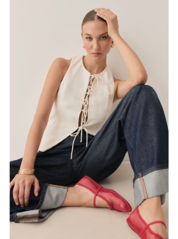 Spijkerbroek "Judy roll up" - wide leg - donkerblauw