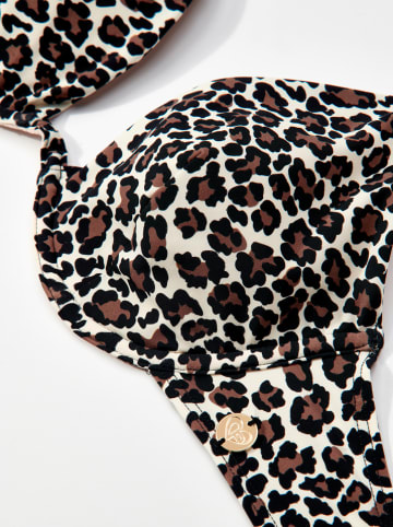 Biustonosz bikini "Waikiki" w kolorze biało-brązowo-czarnym