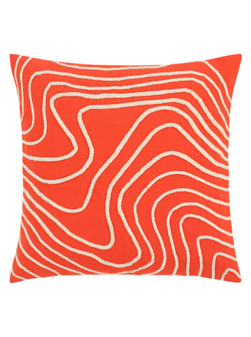 Kissenhülle "Welle" in Orange/ Weiß