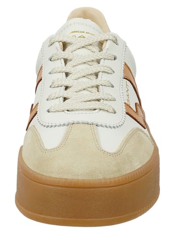 Leder-Sneakers "Cuzmani" in Creme/ Hellbraun/ Hellblau