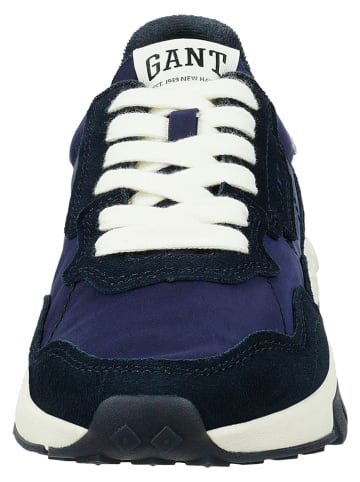 Skórzane sneakersy "Youtron" w kolorze granatowym
