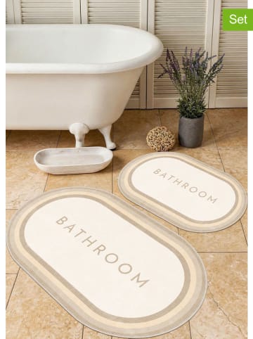 2er-Set: Badematten ''Ivory'' in Creme/ Beige