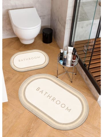 2er-Set: Badematten ''Ivory'' in Creme/ Beige