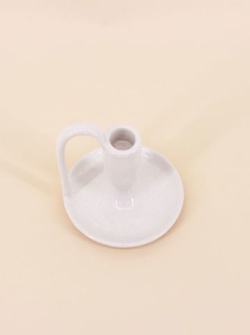 Świeczniki (2 szt.) w kolorze białym - wys. 11 cm