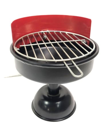 Aschenbecher ''Mini Grill'' in Schwarz/ Rot - (H)16 x Ø 13 cm