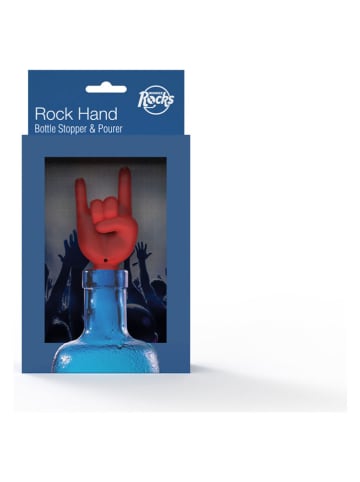 Flaschenverschluss ''Rock Hand'' in Rot - (L)11 cm
