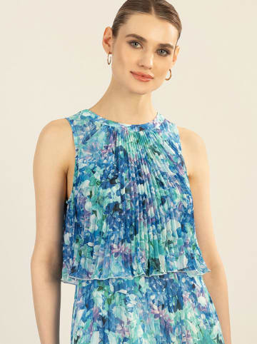 Plisseekleid in Türkis/ Blau