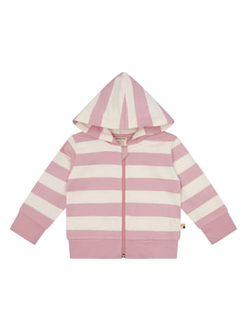 Sweatjacke in Rosa/ Creme
