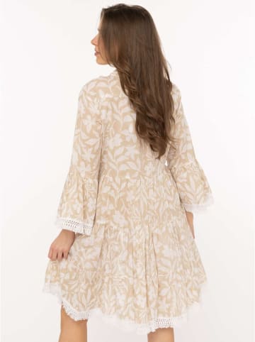 Jurk "Jungle Plants" beige