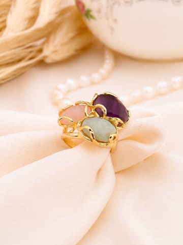 Vergold. Ring mit Edelsteinen