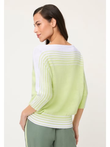 Pullover in Weiß/ Grün