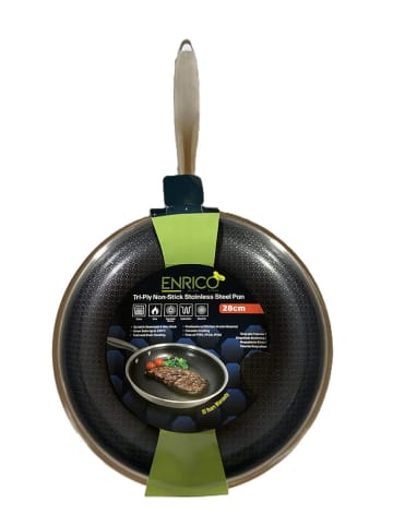 Patelnia wok "Enrico" w kolorze srebrnym - Ø 28 cm