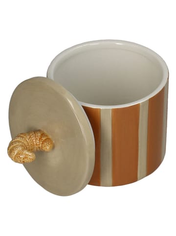Pojemnik "Croissant" w kolorze beżowo-jasnobrązowym - wys. 14,3 x Ø 11 cm