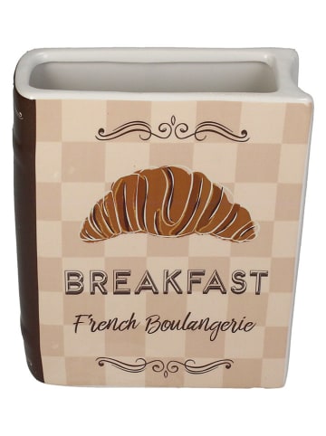 Vase "Breakfast" in Creme/ Braun - (B)15 x (H)18 x (T)5,5 cm
