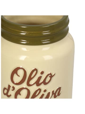 Wazon "Olio D'Oliva" w kolorze kremowo-oliwkowym - wys. 18 x Ø 11 cm