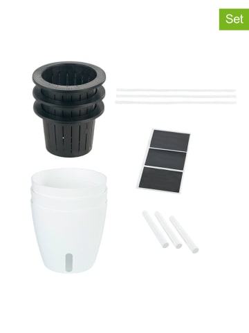 3er-Set Bewässerungstöpfe in Weiß - Ø 13 cm