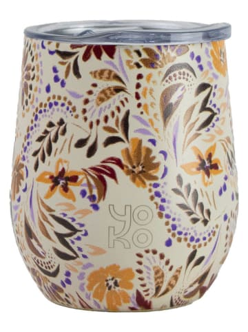 Kubek termiczny "Marbella" w kolorze kremowym ze wzorem - 250 ml
