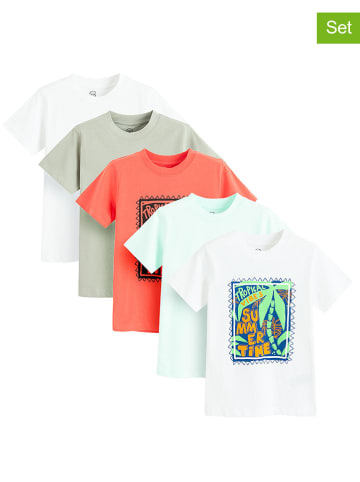 5-delige set: shirts rood/wit