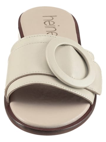 Leder-Pantoletten in Creme