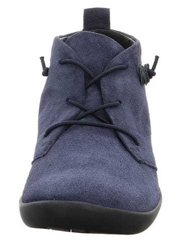 Leren veterschoenen donkerblauw