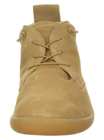 Leder-Schnürschuhe in Beige