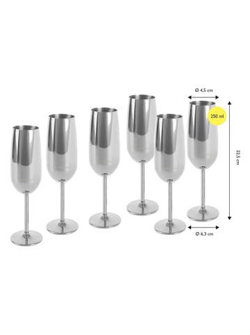 Kieliszki (6 szt.) do szampana - 250 ml