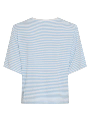 Shirt in Weiß/ Hellblau